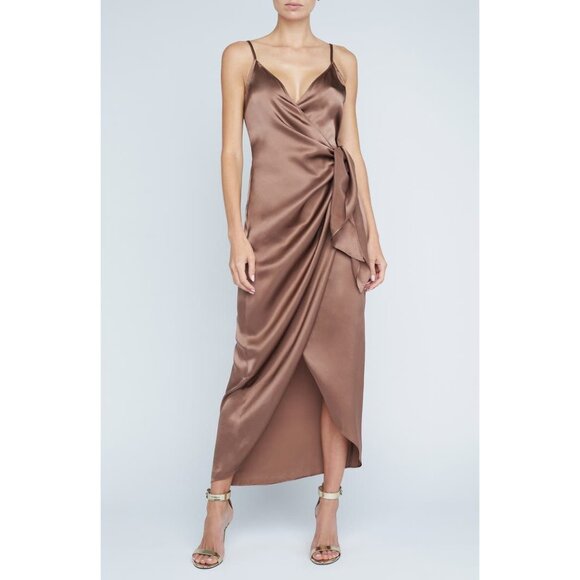 L'AGENCE Dresses & Skirts - NEW L'agence Amilia sparrow Silk Maxi Wrap Dress size 8
